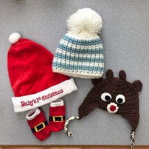 Baby Christmas / Winter hat lot
